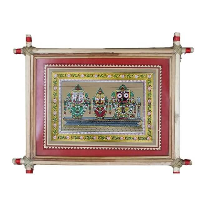 Palm Leaf Lord Jagannath and Siblings Wall Art Print