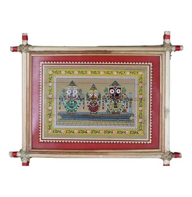 Palm Leaf Lord Jagannath and Siblings Wall Art Print