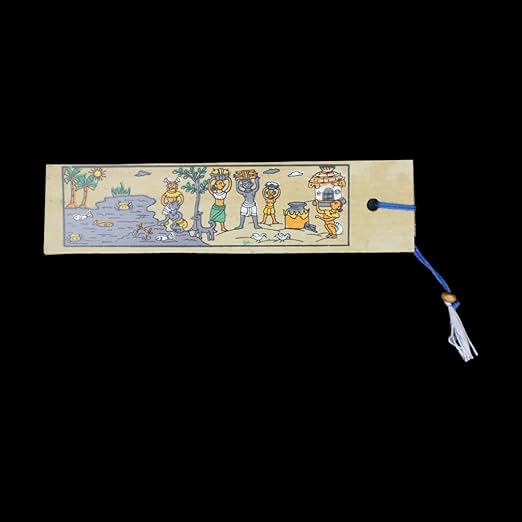 Palm Leaf pattachitra Painting of Tribal Village On Bookmark