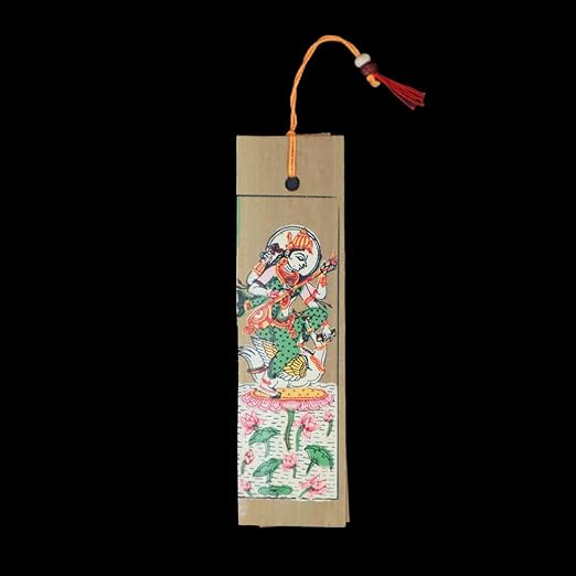 Palm Leaf Pattachitra Painting of Saraswati on Bookmark